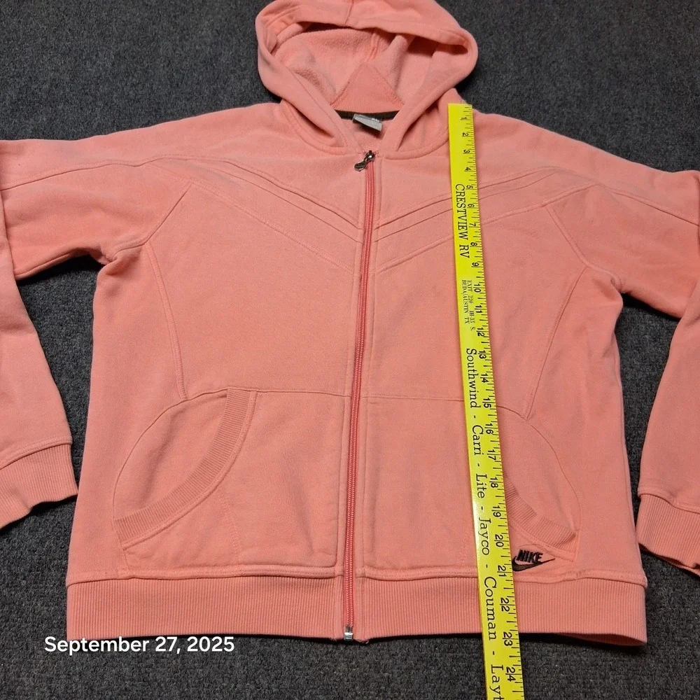 Nike Full Zip Hoodie Sweatshirt Womens Teen Size XL‎ 16-18 Pink Full Zip